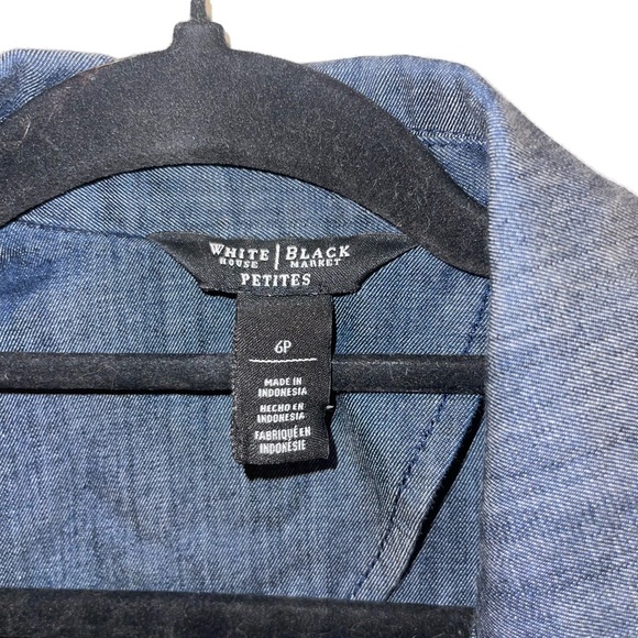 White House Black Market denim blazer, Sz 6 petite - Picture 4 of 9
